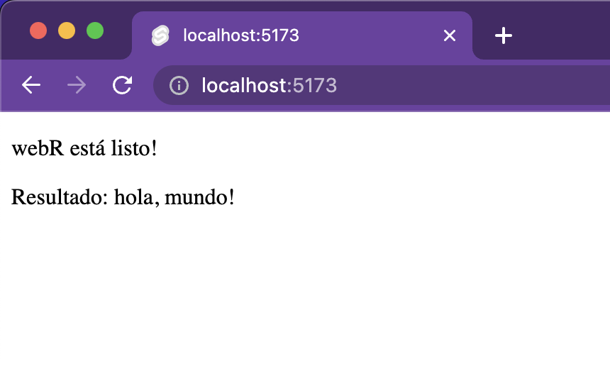 Resultado de 'Hola, mundo!' en el navegador